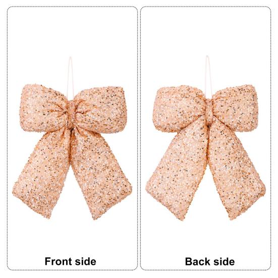 Рождественский бант с блестящими пайетками, закручивающаяся завязка, бархатные банты, рождественская елка