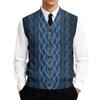 Men's V-Neck Sleeveless Knit Cardigan Vest