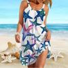 Beach Wear Mini Dress Print Natural Beauty Printed Skirt Casual Modern Dress Sleeveless Loose Fit Outdoor Daily Summer