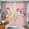 3D цифровой принт с милым мультяшным балетом и танцами для девочек и детей, солнцезащитный козырек для спальни, тонкие шторы, розовый Единорог, шторы принцессы, домашний декор