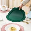 2pcs Lace Round Tableware Pad Cup Mat Silicone Coaster Placemat Non-slip