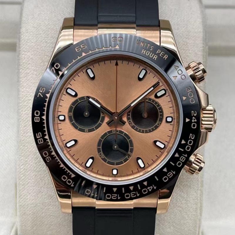 Мужские автоматические механические часы Rolex Daytona 40 мм, многофункциональные, с инкрустацией бриллиантами.