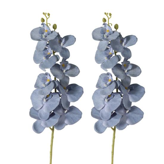 Искусственные Цветы Фаленопсис 100 см Длинный Стебель Реалистичные На Ощупь Искусственная Ветка Орхидеи с 9 Головками Полностью Расцветшие для Вазы Дома Свадебной Вечеринки Центральный Элемент