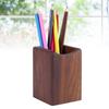 Large Capacity Wood Storage Box Multiple-use Pen Holder Cup Stationery Desk Organizer School