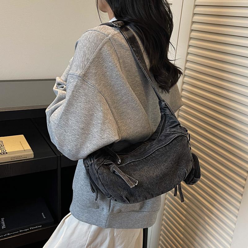 Джинсовая сумка женская большая вместительная сумка на плечо легкая сумка кроссбоди