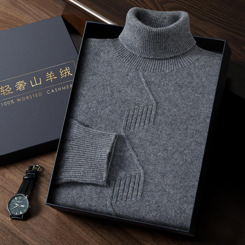Универсальный мужской кашемировый свитер: Толстая, Теплая, Деловая и Повседневная Зимняя Одежда