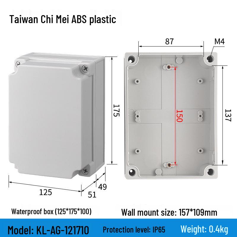 Уличный водонепроницаемый ABS корпус блока питания и розетки для мониторинга с клеммной колодкой и кнопкой