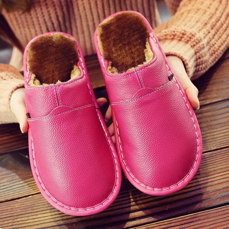 Winter Cotton Slippers Women's Cotton Shoes Bag Heels Cute Stripes Indoor Cotton Slippers Non-slip Warmth Plush Low-top Cotton Shoes