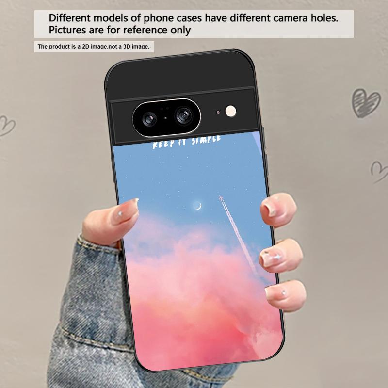 Темно-синяя морская вода Для Google Pixel 8 7 9 10 Pixel 10 Pro XL Pixel 9 Pro XL Pixel 8a 7a Pixel 7 Pro Черный Стеклянный Чехол для Телефона