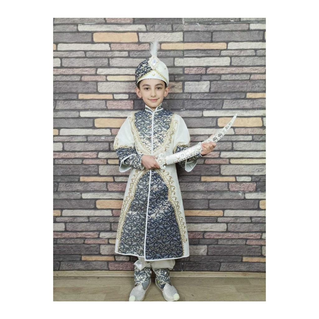 (0-10 Years) Cream Navy Blue Prince Model Circumcision Outfit New Season