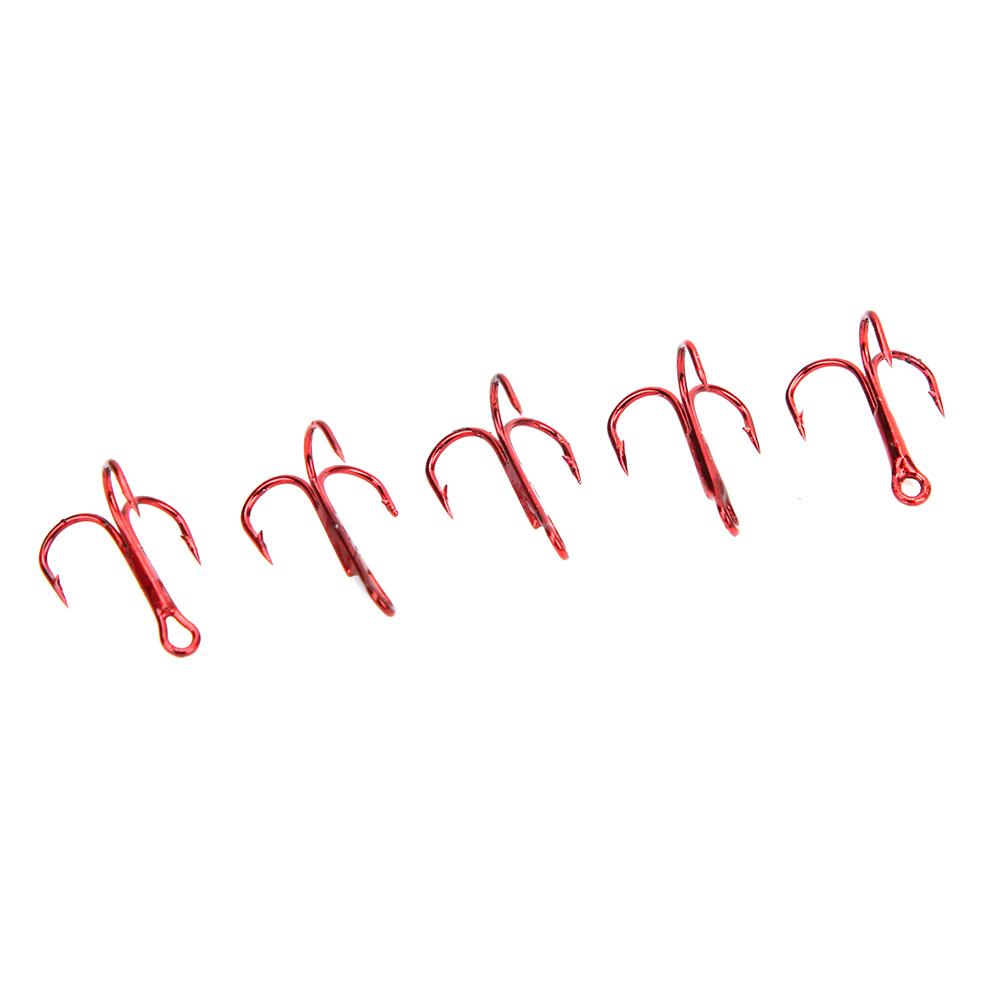 100 шт. Красные тройные крючки Высокоуглеродистая сталь Рыболовный крючок Крючок Рыболовные аксессуары 10#