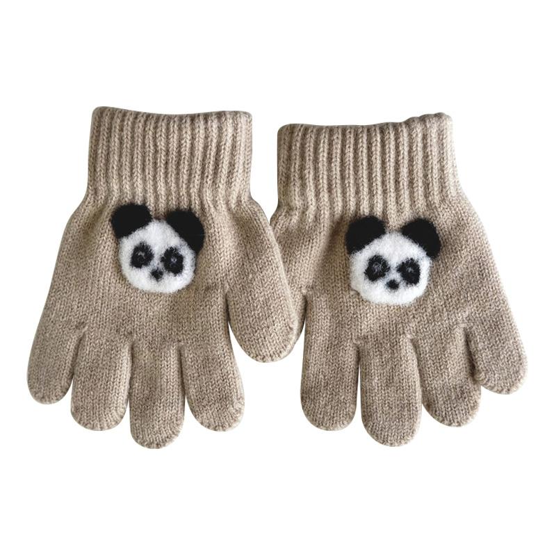 Перчатки детские 3-6 лет вязаные теплые мультипликационные супер милые перчатки с пятью пальцами осень-зима однотонные модные перчатки для девочек и мальчиков