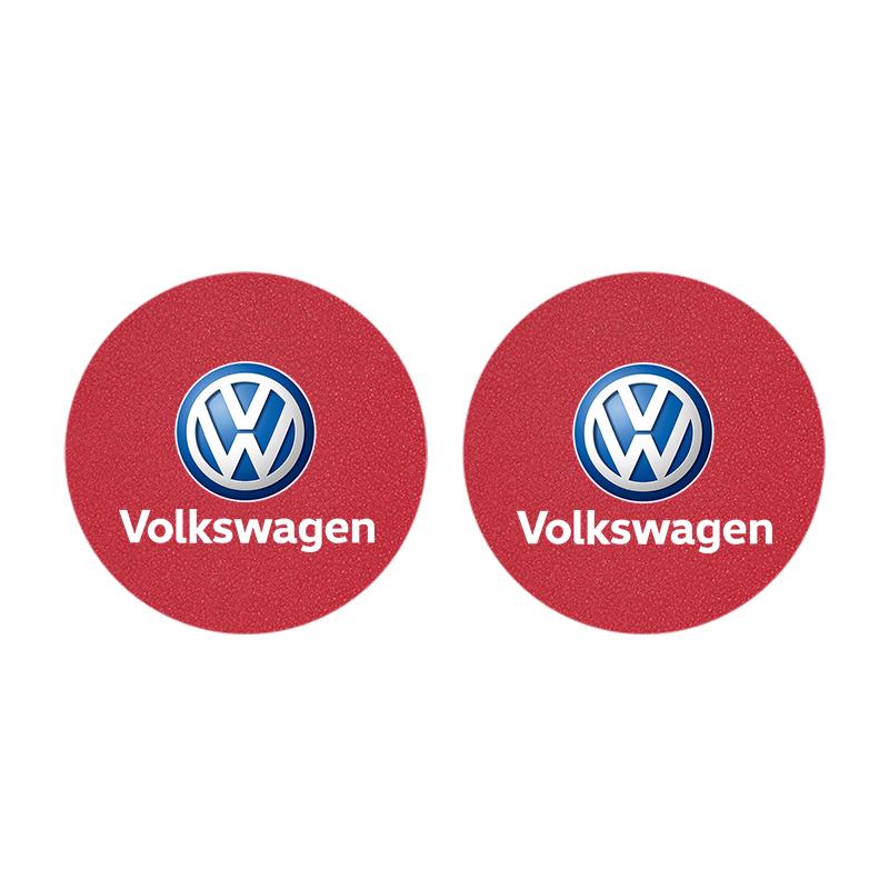 2026 Hot 2Pcs Car Coaster Water Cup Mat Non-Slip Pad For Volkswagen VW Golf Amarok Beetle GTI Magotan T-ROC T-Cross Polo Atlas ID3 Tiguan