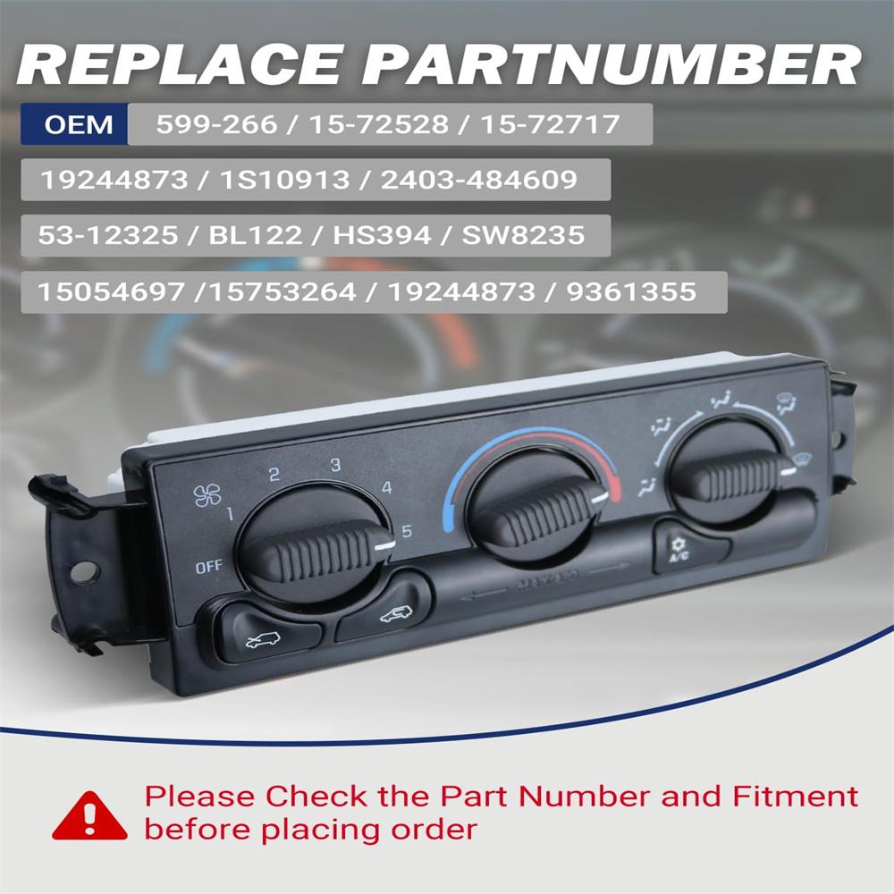 AC Climate Control Module Panel For Chevrolet Silverado GMC Sierra Yukon 599-266