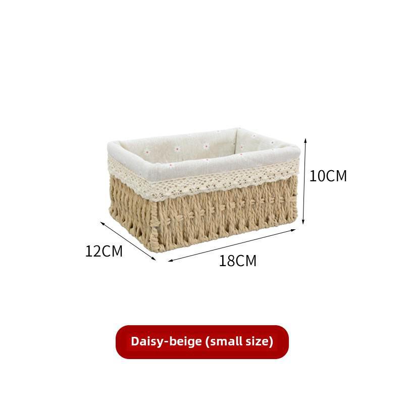 Корзина для хранения закусок, игрушек и всякой всячины, сплетенная из ротанговой бумаги