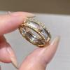French Retro Buccellati Color Matching Diamond Brushed Ring Light Luxury Court Style Exquisite High-End Index Finger Ring