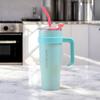 Ecarla Kubek Termiczny Z Uchwytem I Rurką 1200Ml Turkusowy Bd23Tur