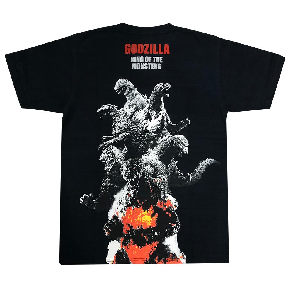 Godzilla Evolutions Discharge Print Size M T-Shirt, Black,