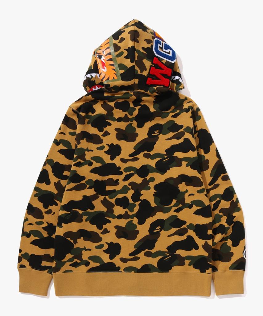 Bape First Camo Shark Full Zip Hood (M) Yellow