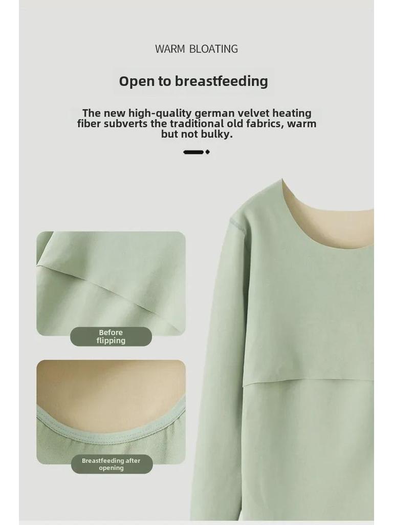Бесшовный теплый осенний топ для беременных с бархатом, для кормления и послеродового периода, длинные рукава, 2003 г.
