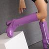 Women's High-heeled Boots Autumn and Winter New Candy-colored Thick-heeled Large-size Medium Boots