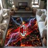Фланелевый ковер с принтом AC Milan, нескользящий, мягкий, из полиэстера, для пола, декоративный коврик для спальни, гостиной, дивана, игровой комнаты, домашний декор