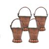 Steel Copper Hammered Design Antique Dark Tone Bucket, Serveware & Tableware for Home, Hotel & Restaurants, Volume-300 ML, Set of 4