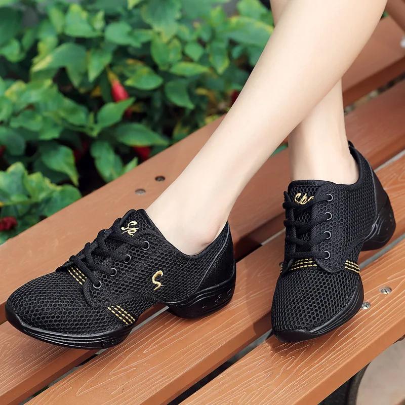 Women Breathable Soft Dance Shoes Lightweight Outdoor Training Casual Sneakers Ladies Sports Modern Jazz Practice Shoes