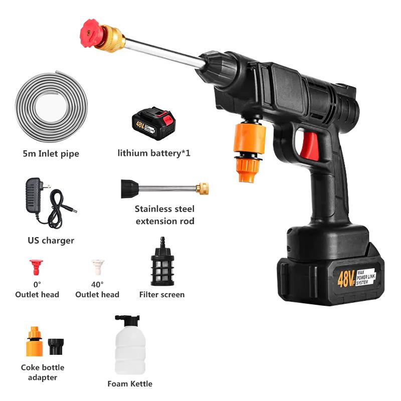 Пистолет для мойки автомобилей Беспроводной пистолет для мойки автомобилей высокого давления с литиевой батареей Беспроводной пистолет для мойки автомобилей Электрический набор инструментов для домашнего использования