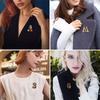 Vintage  Letter A D G S M Enamel Imitation Pearls Brooches Women Baroque Alphabet Initial Pins Wedding Jewelry