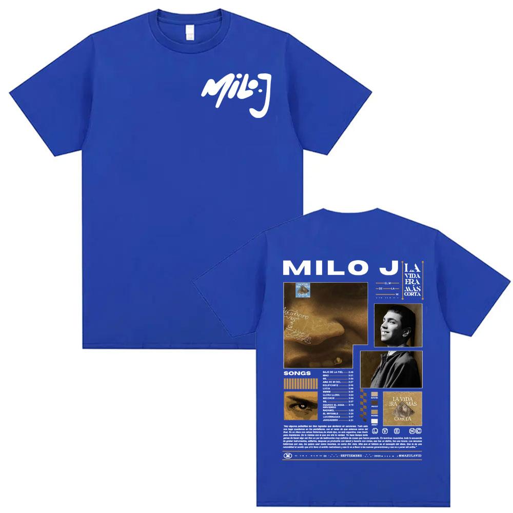 Rapper Milo J Music Album 2025 Tour Merch T Shirts Fashion Hip Hop Street Pop Music T Shirt Unisex Women Casual 100 Cotton Tshirt