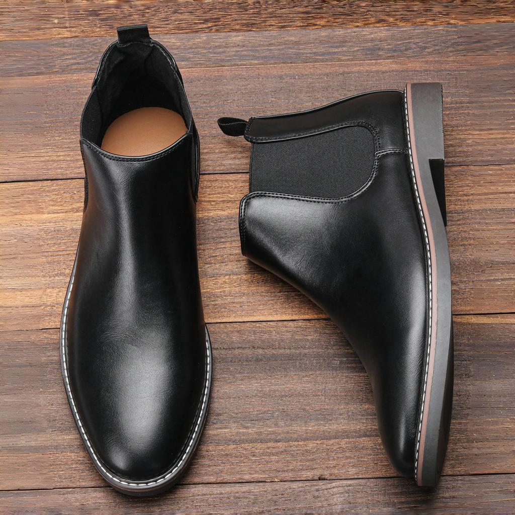 HECRAFTED SHOES/ Зимние мужские ботинки из искусственной кожи