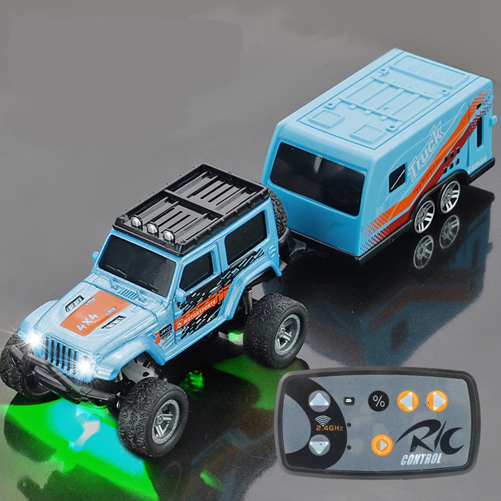 Alloy Remote Control Car Pickup Off-road Vehicle + Trailer Rechargeable Drift Racing Car Children's Car Electric Toy