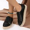 Autumn and Winter Fashion New Solid Color Round Toe Shallow Mouth Women's Casual and Comfortable Lace-up Warm Flat Slippers
