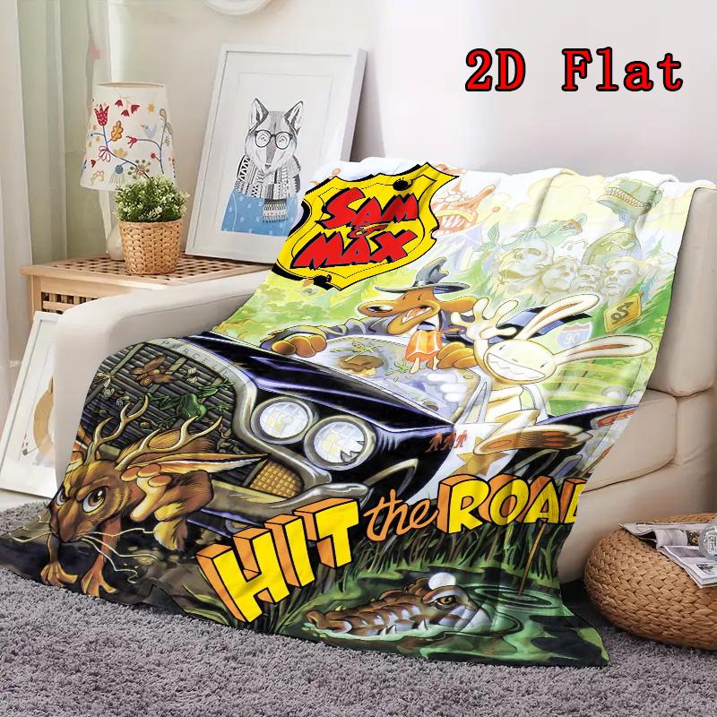 Sam & Max Hit the Road 2D Flat Pattern Flannel Blanket High quality All Seasons Warmth and Comfort Perfect for Christmas Gifts.P260914475