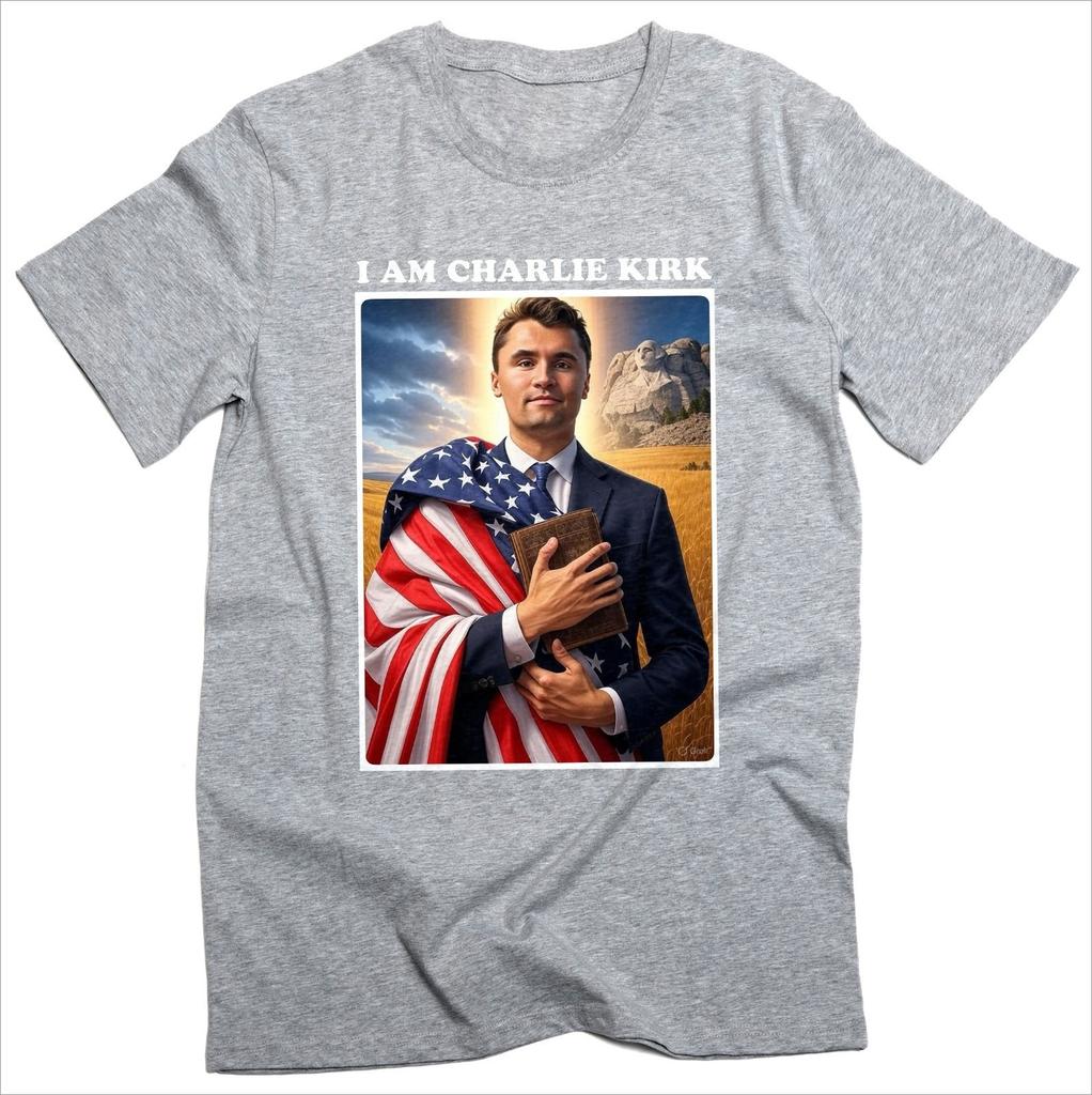 Charlie Kirk Tshirt I Am Charlie Kirk A Patriotic American Christian Jesus Pure Cotton Tshirt Mens American Mens Clothing