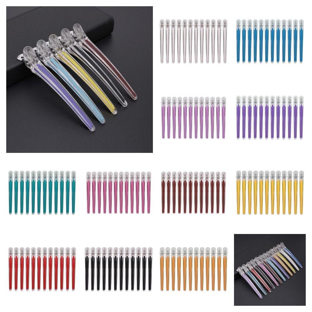12pcs/set Long Cutting Hair Clamps Pink No Crease Hair Clip Anti-slip Salon Hairpin Hair Care