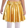 Girls Shiny Bronzing Cloth Style Elastic Waistband Dance Skirt Stylish Performance Costume