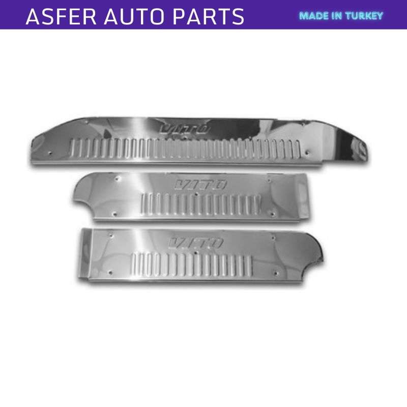 Хромированная накладка на порог из 3-х частей из нержавеющей стали для Vito W639 2003-2014