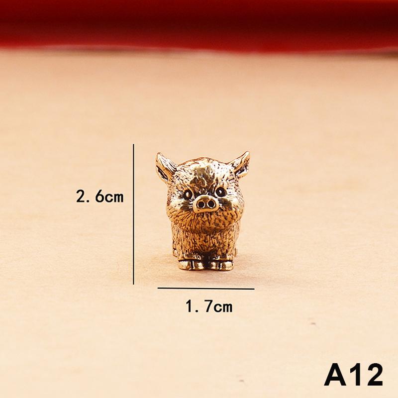 Brass Zodiac Figurines Zodiac Horse Desk Ornament Animals Statue Collectible Car Interior Desk & Home Decor Perfect Gift