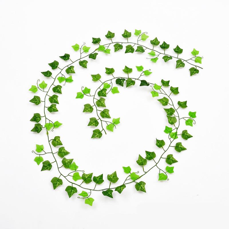 12 шт. 2,1 м искусственные растения гирлянда из зеленых листьев плюща шелковая настенная лоза украшение для дома и сада свадьба вечеринка своими руками искусственный венок листья