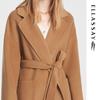 ELLASSAY Women's Crossover Lapel Wool Blend Coat