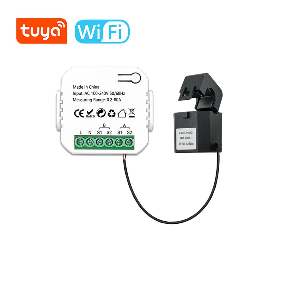 Tuya Wifi/ZigBee Intelligent Energy Meter Solar PV System Power Production Consumption Bidirectional Monitoring Meter APP1CT 2CT