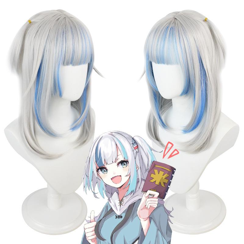 Игра Hololive Ютубер Vtuber Гавр Гура Косплей Оружие ENG Костюм Акулы Игрушки Длинные Парики Хэллоуин Вечеринка Рождественские Реквизит Аксессуары