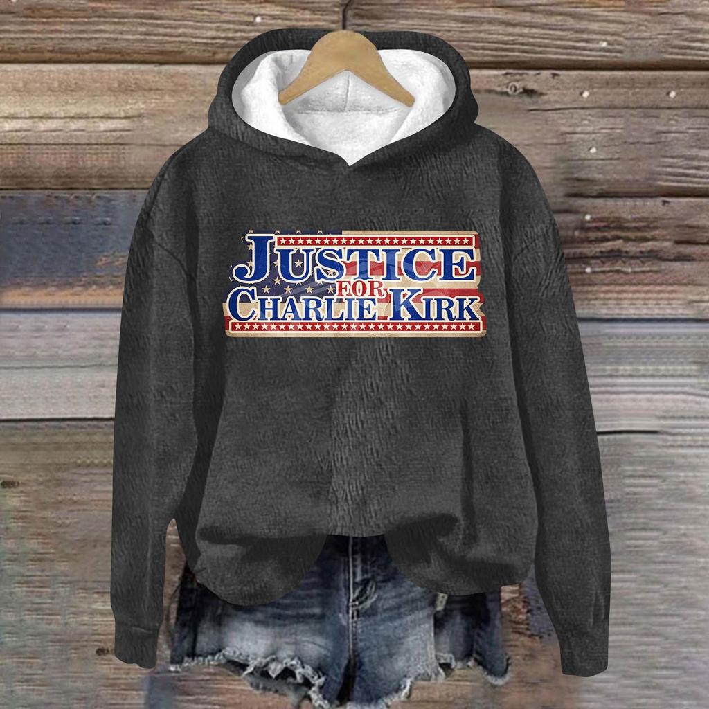 Ladies Fashion Casual Long Sleeve Printed Round Neck Hoodie Pullover Top