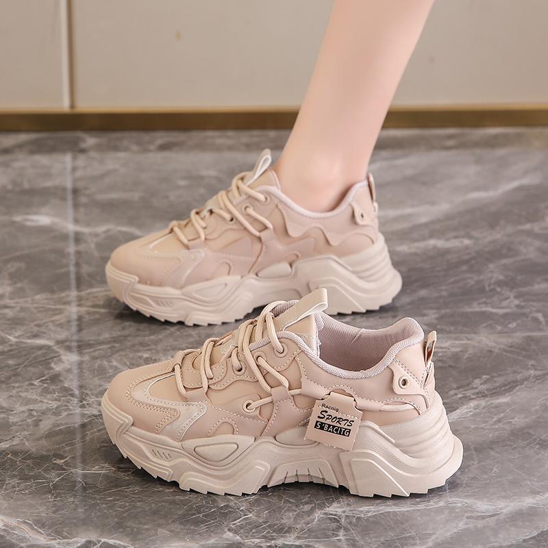 Мягкие dad shoes осенние новые бархатные теплые кроссовки высокие на толстой подошве