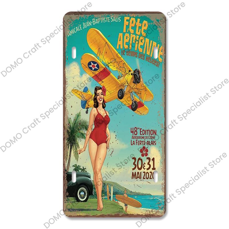 Авиагонки Металлическая Табличка Жестяная Вывеска Ретро Лучший Стрелок Самолет Металлический Постер Гараж Клуб Бар Домашнее Настенное Украшение 15x30см