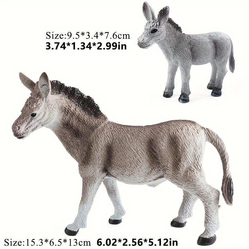 Oenux Набор из 2 больших моделей домашних животных: лошадь, корова, свинья, овца, коза, осел. Фигурки из ПВХ, образовательные, милые, детские игрушки, подарок