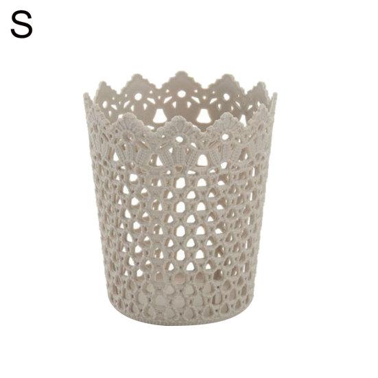 Plastic Hollow Flower Cylinder Pen Pencil Brush Holder Storage Desktop Organizer