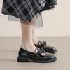Маленькие кожаные туфли женские весенние и осенние туфли на толстой подошве лоферы в британском стиле плоские черные туфли-одиночки